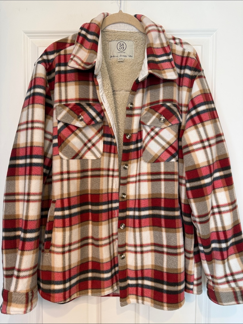 Red Plaid Fleece Jacket